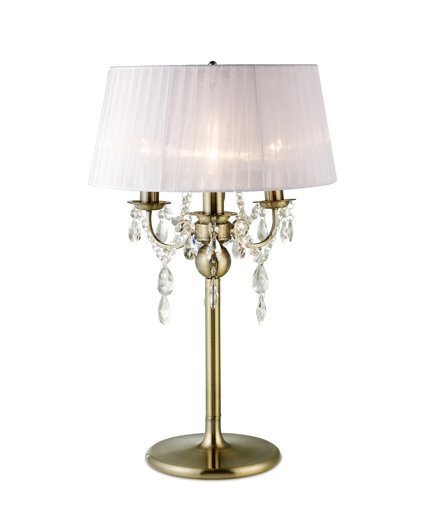 IL30065/WH  Olivia Crystal 61cm 3 Light Table Lamp